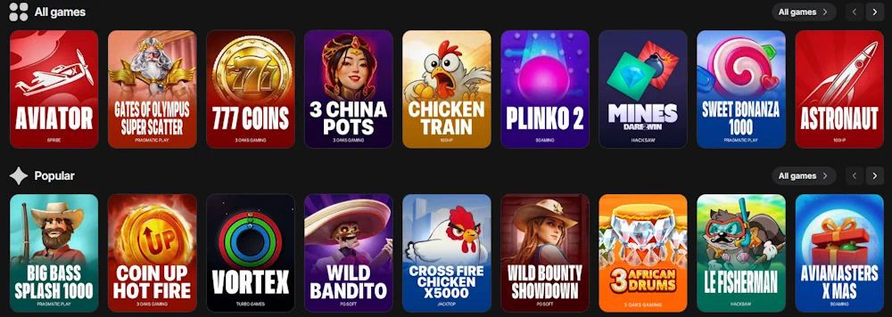 Juegos de 1Win Casino